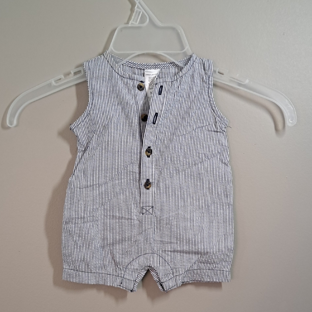 Striped Baby Romper with Buttons